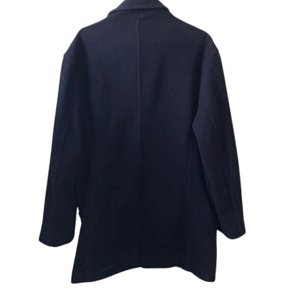 Perry Ellis Mens Wool Blend Coat Size M Navy Blue - Picture 8 of 8
